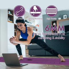FrenzyBird 6mm TPE Yoga Mat with Carrying Strap and Alignment System - Deep Purple