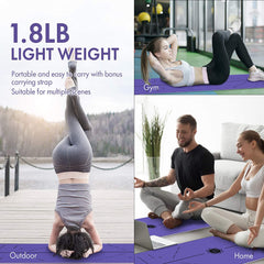 FrenzyBird 6mm TPE Yoga Mat with Carrying Strap and Alignment System - Violet