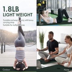 FrenzyBird 6mm TPE Yoga Mat with Carrying Strap and Alignment System - Dark Green