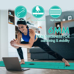 FrenzyBird 6mm TPE Yoga Mat with Carrying Strap and Alignment System - Green