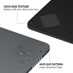 FrenzyBird 5mm PU Rubber Yoga Mat with Carrying Strap and Alignment System - Gray