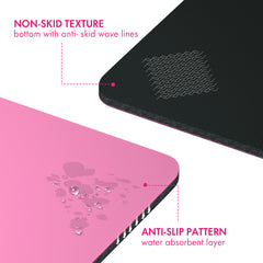 FrenzyBird 5mm PU Rubber Yoga Mat with Carrying Strap and Alignment System - Rose Red