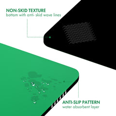 FrenzyBird 5mm PU Rubber Yoga Mat with Carrying Strap and Alignment System - Blackish Green