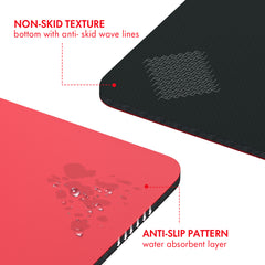 FrenzyBird 5mm PU Rubber Yoga Mat with Carrying Strap and Alignment System - Vermilion