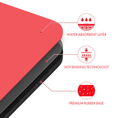FrenzyBird 5mm PU Rubber Yoga Mat with Carrying Strap and Alignment System - Vermilion