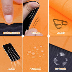 FrenzyBird 6mm TPE Yoga Mat with Carrying Strap and Alignment System - Orange