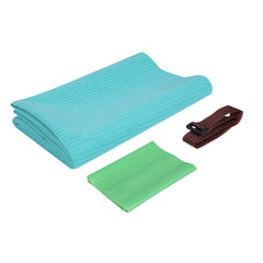 FrenzyBird 1mm Travel Yoga Mat/Towel with Mat Bind and Elastic String - Blue