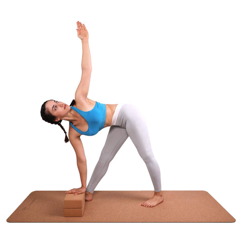 FrenzyBird Solid Cork Yoga Blocks High Density 2 Pack