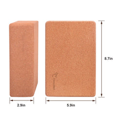 FrenzyBird Solid Cork Yoga Blocks High Density 2 Pack