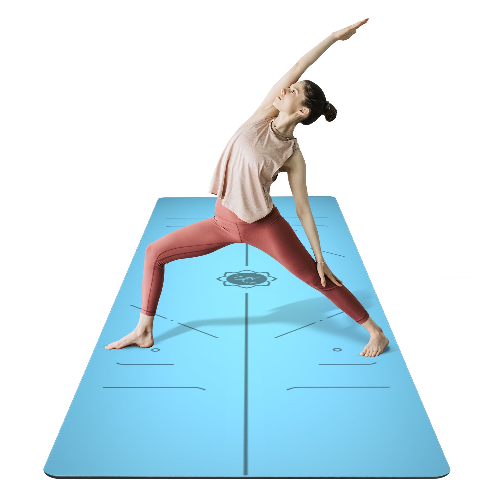 Exercise Mat - Premium Yoga Mat 5mm (PU+Rubber) - Red / Dark Gray