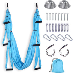 FrenzyBird Yoga Swing Yoga Flying Yoga Hammock with Ceiling Anchors for Gym Home Hanging - Blue