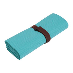 FrenzyBird 1mm Travel Yoga Mat/Towel with Mat Bind and Elastic String - Blue